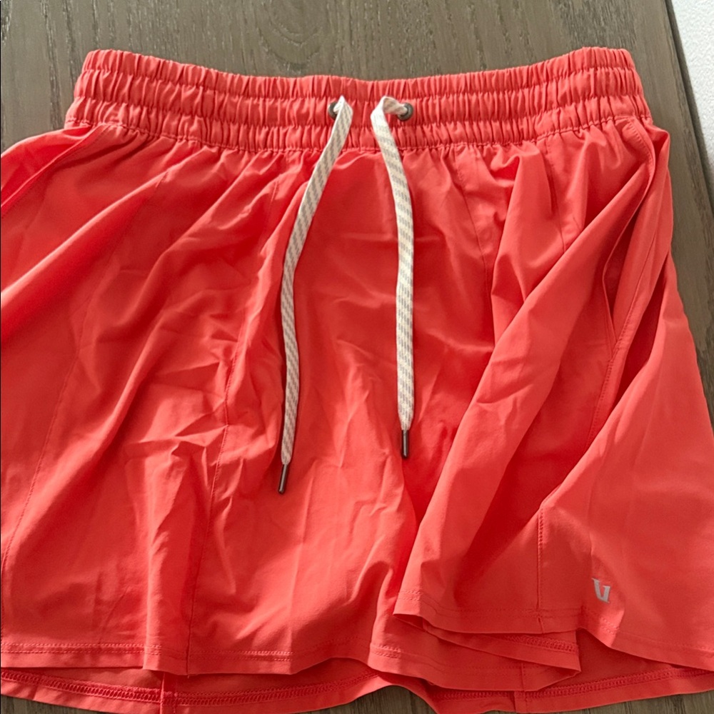 Vuori clementine skirt- Bright Coral Drawstring Shorts